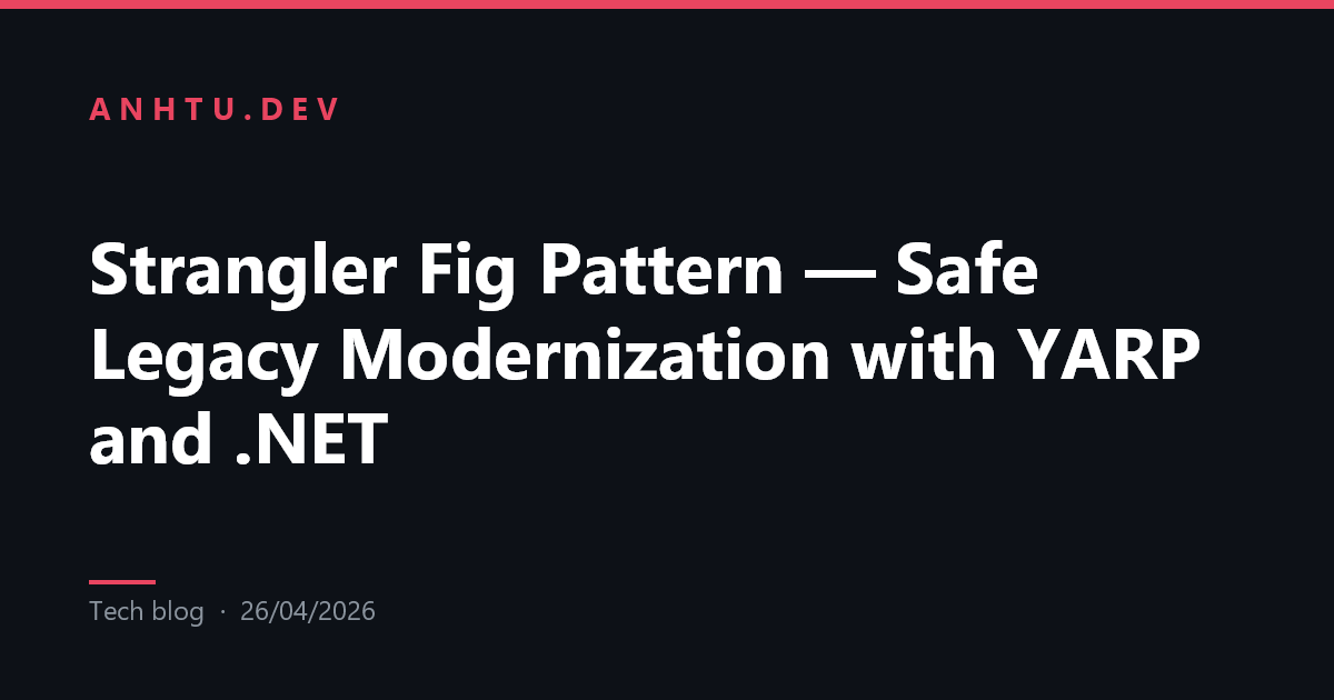 Strangler Fig Pattern — Safe Legacy Modernization with YARP and .NET ...